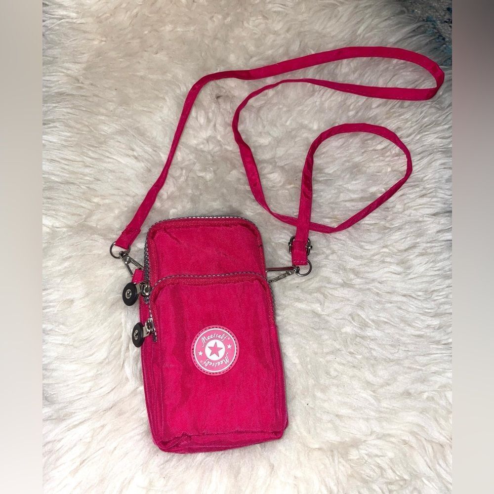 Meetself Crossbody 3 Pocket Crossbody Mini-Bag Pink